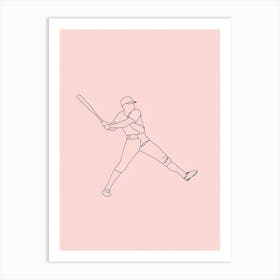 Baseball Player Swinging A Bat Art Print