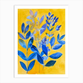 Blue Leaves 21 Art Print