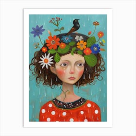 Rainy Day Girl Art Print