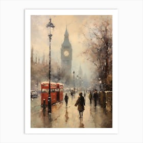 Vintage Winter Painting London England 2 Art Print