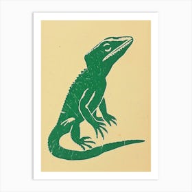 Green Fischers Chameleon Bold Block 2 Art Print