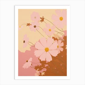 Cosmos Flower Big Bold Illustration 3 Art Print