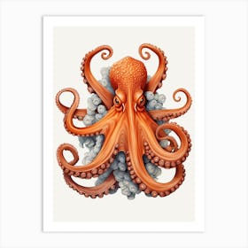 Common Octopus Illustration 3 Art Print