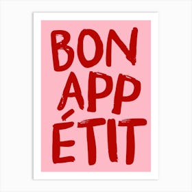 BON APPETIT RED & PINK PRINT Art Print