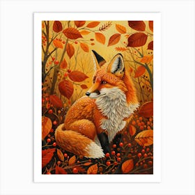 Solitary Fox In The Autumn 2 Art Print