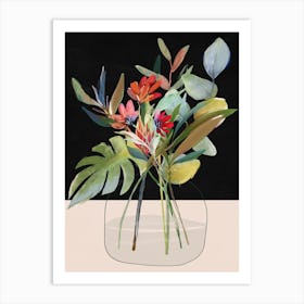 Minimal Art Vase With Flowers 8 Art Print