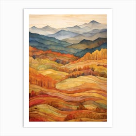 Autumn National Park Painting Smoky Mountains National Park Tennessee Usa 2 Art Print