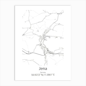 Jena,Germany Minimalist Map Art Print