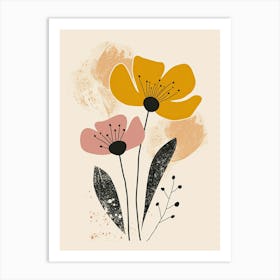 Virginia Beach Flower Market Boho Minimalist Style Art Print