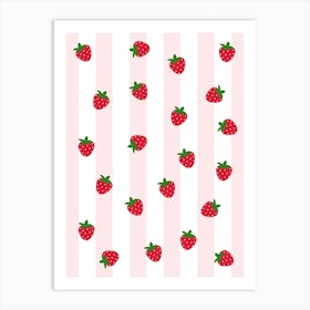 Stripy Strawberries Art Print