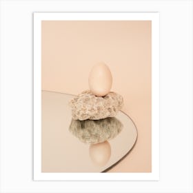 Egg On Top Of A Rock Art Print