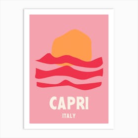 Capri, Italy, Graphic Style Poster 1 Art Print