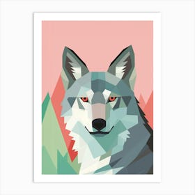 Gray Wolf Art Nouveau 1 Art Print