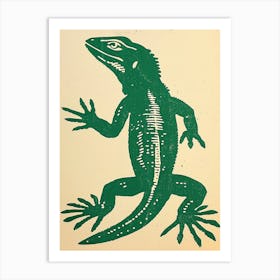 Simple Green Lizard Bold Block 3 Art Print