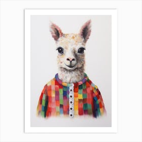 Baby Animal Wearing Sweater Alpaca 2 Art Print