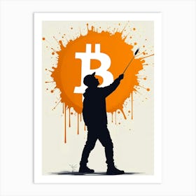 Bitcoin Paint Dripping Art Print