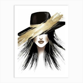 Fashion Girl In A Hat Art Print