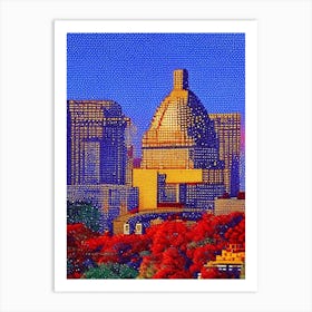 Kansas City, City Us  Pointillism Art Print