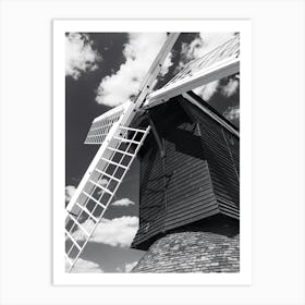 Black And White Windmill Art Print