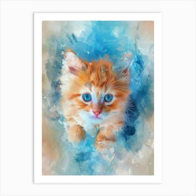Orange Kitten With Blue Eyes Art Print