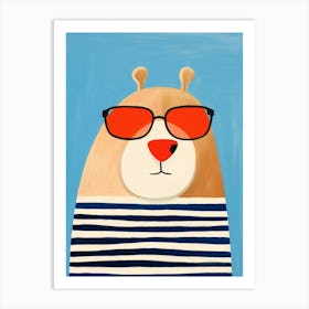 Little Capybara 2 Wearing Sunglasses Art Print