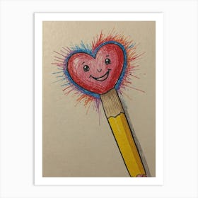 Heart Pencil Art Print