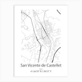 San Vicente De Castellet,Spain Minimalist Map Art Print