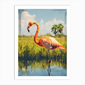 Greater Flamingo Camargue Provence France Tropical Illustration 6 Art Print
