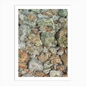 Clear sea water flows over the rocks 1 Art Print