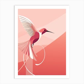 Minimalist Hummingbird 2 Illustration Art Print