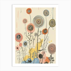 Flowers Style Abstract Art Print