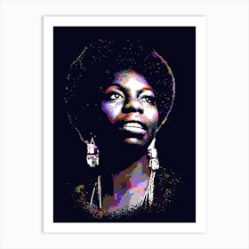 Nina Simone Singer Colorful Art Print