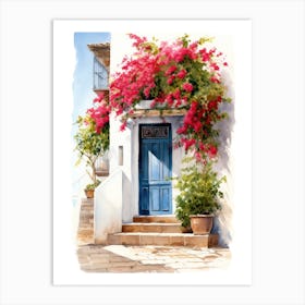 Limassol, Cyprus   Mediterranean Doors Watercolour Painting 2 Art Print