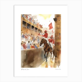 Palio Di Siena, Tuscany, Italy 4 Watercolour Travel Poster Art Print