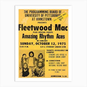 Fleetwood Mac Concert Vintage Musicrock Art Print