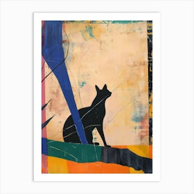 Cat 1 Cut Out Collage Art Print