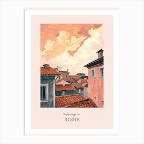 Mornings In Rome Rooftops Morning Skyline 2 Art Print