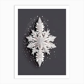 Diamond Dust, Snowflakes, Marker Art 3 Art Print