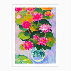 Water Lily Floral Abstract Block Colour 1 1 Flower Art Print