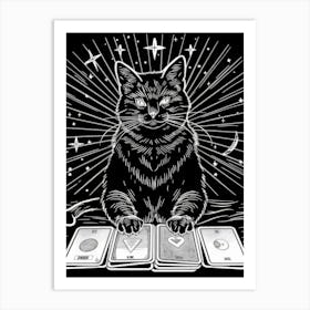 Tarot Card Cat Art Print