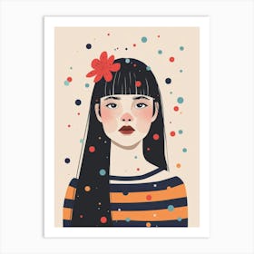 Girl With Black Hair 5 Art Print