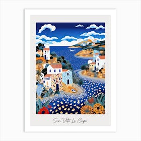 Poster Of San Vito Lo Capo, Italy, Illustration In The Style Of Pop Art 4 Art Print