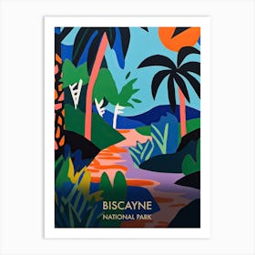 Biscayne National Park Travel Poster Matisse Style 1 Art Print