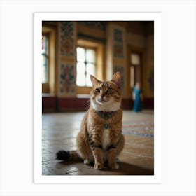 Cat In A Palace Art Print