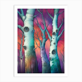 Trees Tree Trunks Branches Woods Forest Woodland Outdoors Wilderness Scene Landscape Scenery Rural Nature Art Print