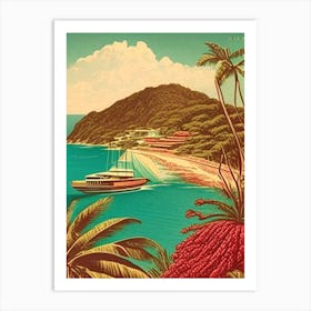 Providencia Island Colombia Vintage Sketch Tropical Destination Art Print