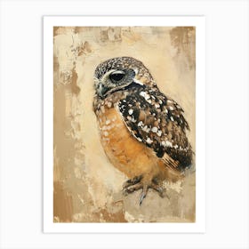 Collared Scops Owl Painting 4 Art Print