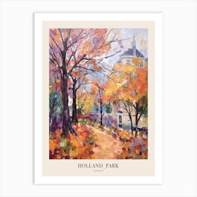 Autumn City Park Painting Holland Park London 4 Poster Art Print