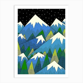 Blue Mount Forest Art Print