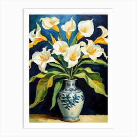 Calla Lilies In Vase Art Print